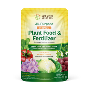 Eco Living Solutions - Natural Plant Food & Fertilizer from Seaweed | All Purpose Fertilizer | Flower Fertilizer | Garden Fertilizers | Vegetable Garden Fertilizer | Indoor Plant Food 🌱 - 3.5 Oz